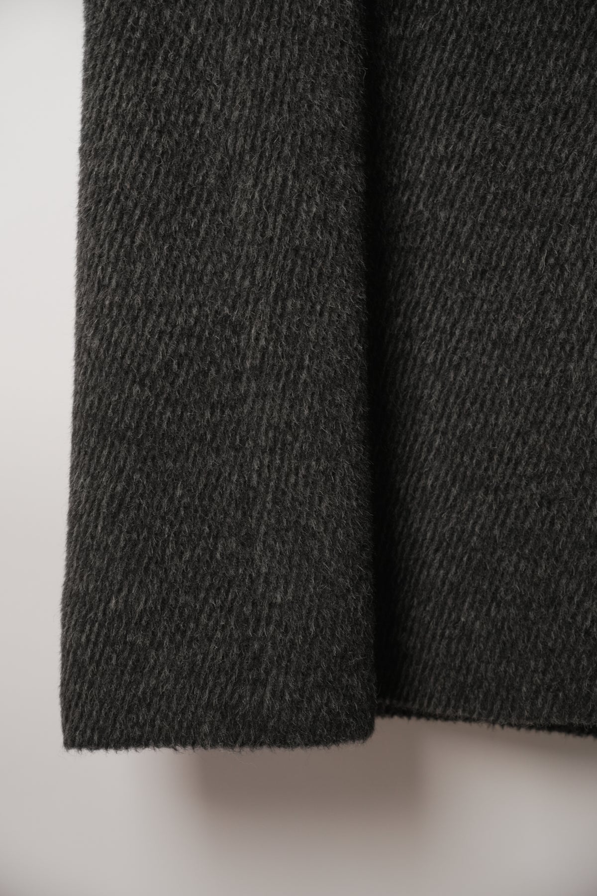 Altoca Pot Grey Wool Long Coat w Fur Collar