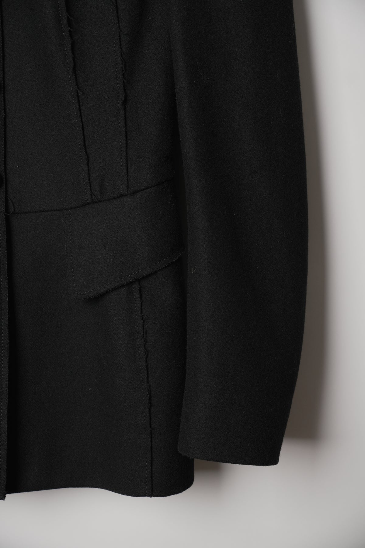 Philosophy di Alberta Ferretti Black Leather Button Down Blazer Jacket
