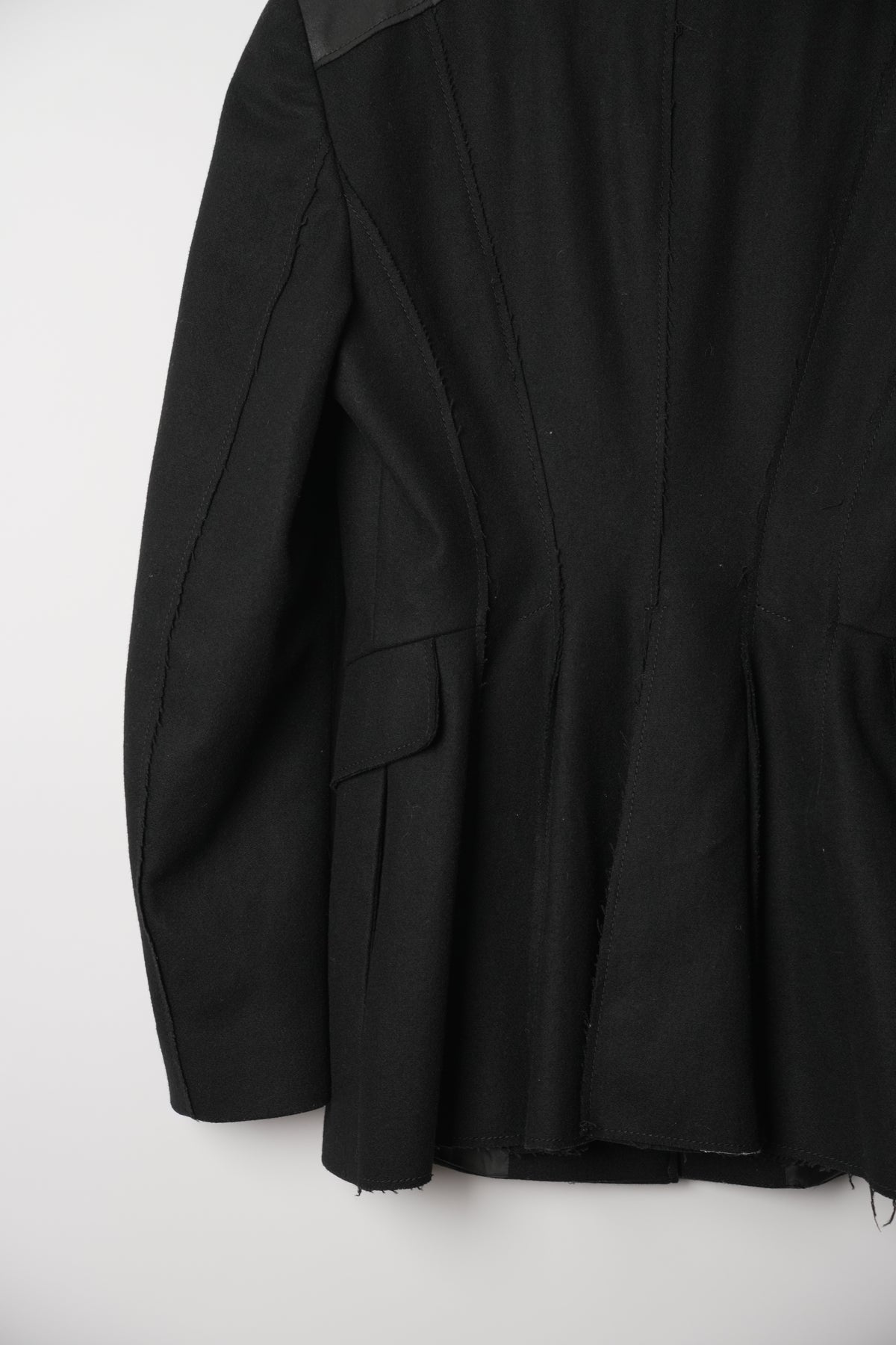Philosophy di Alberta Ferretti Black Leather Button Down Blazer Jacket