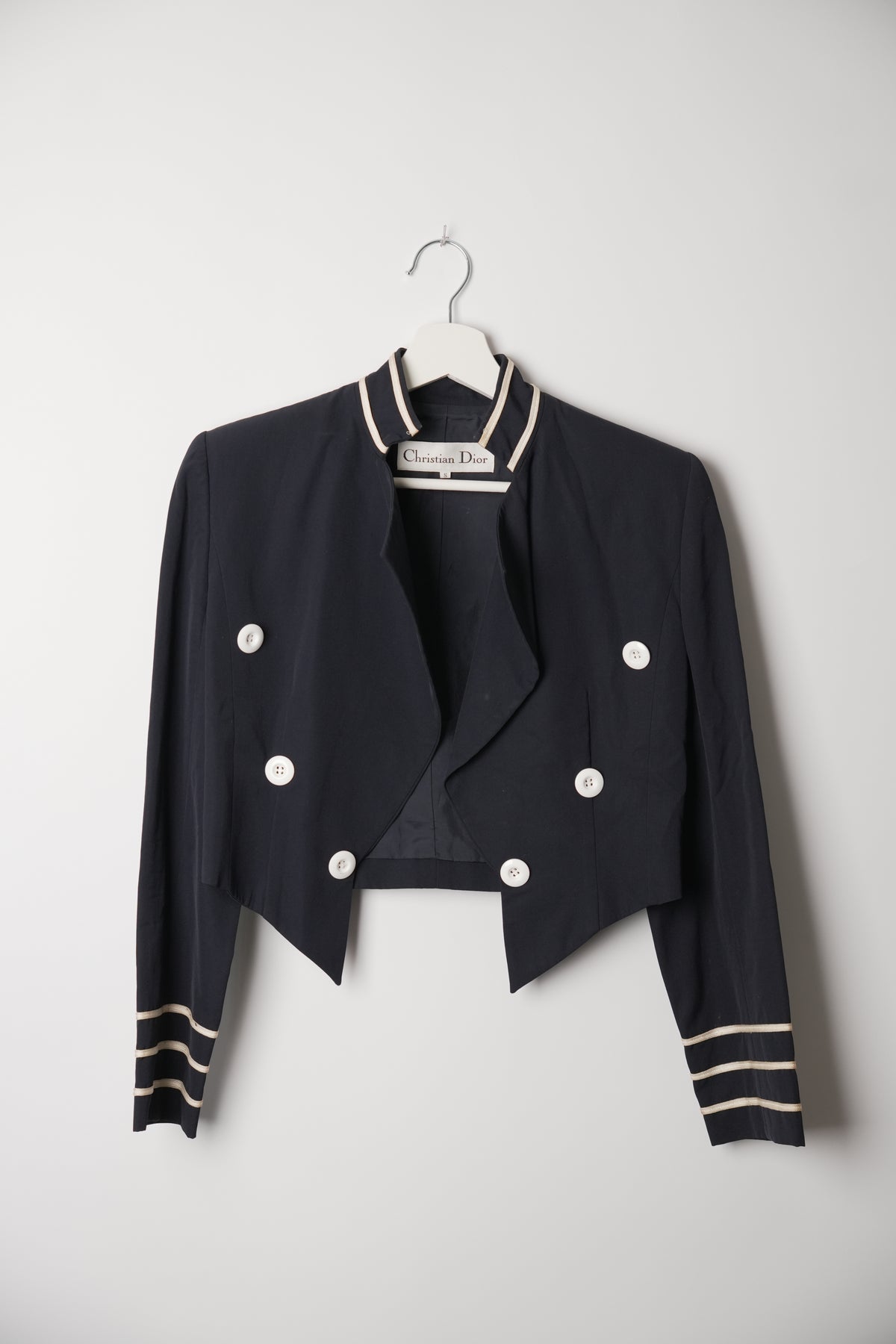 Christian Dior Cropped Napoleon Collarless Blazer