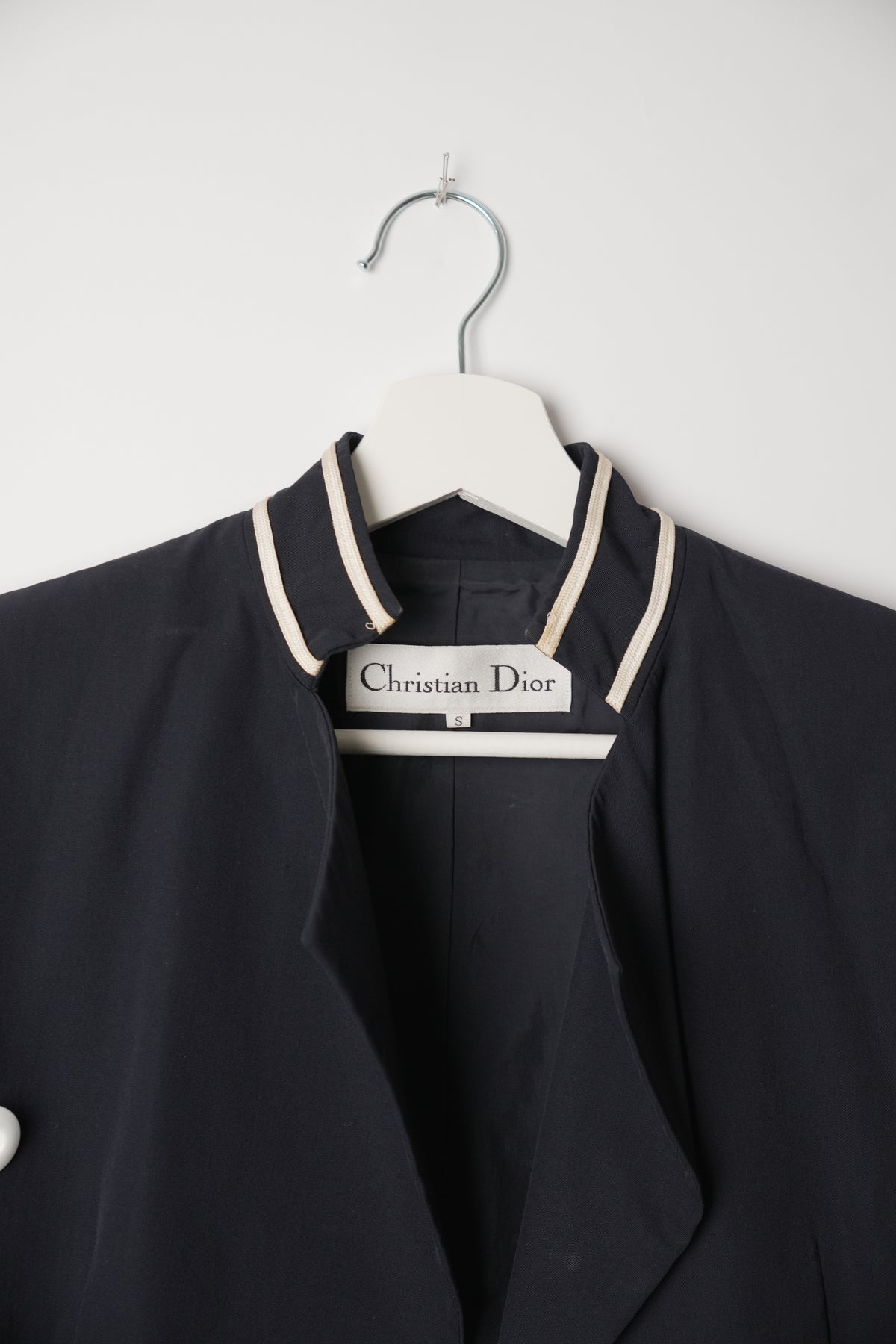 Christian Dior Cropped Napoleon Collarless Blazer