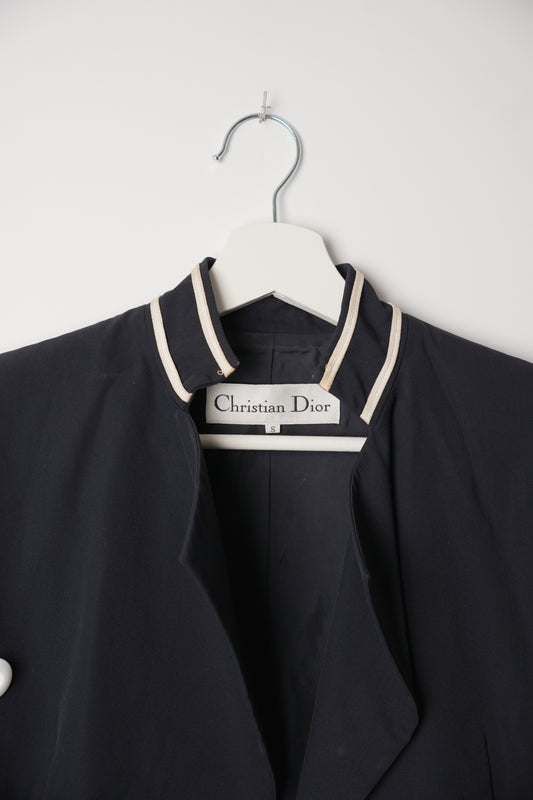 Christian Dior Cropped Napoleon Collarless Blazer
