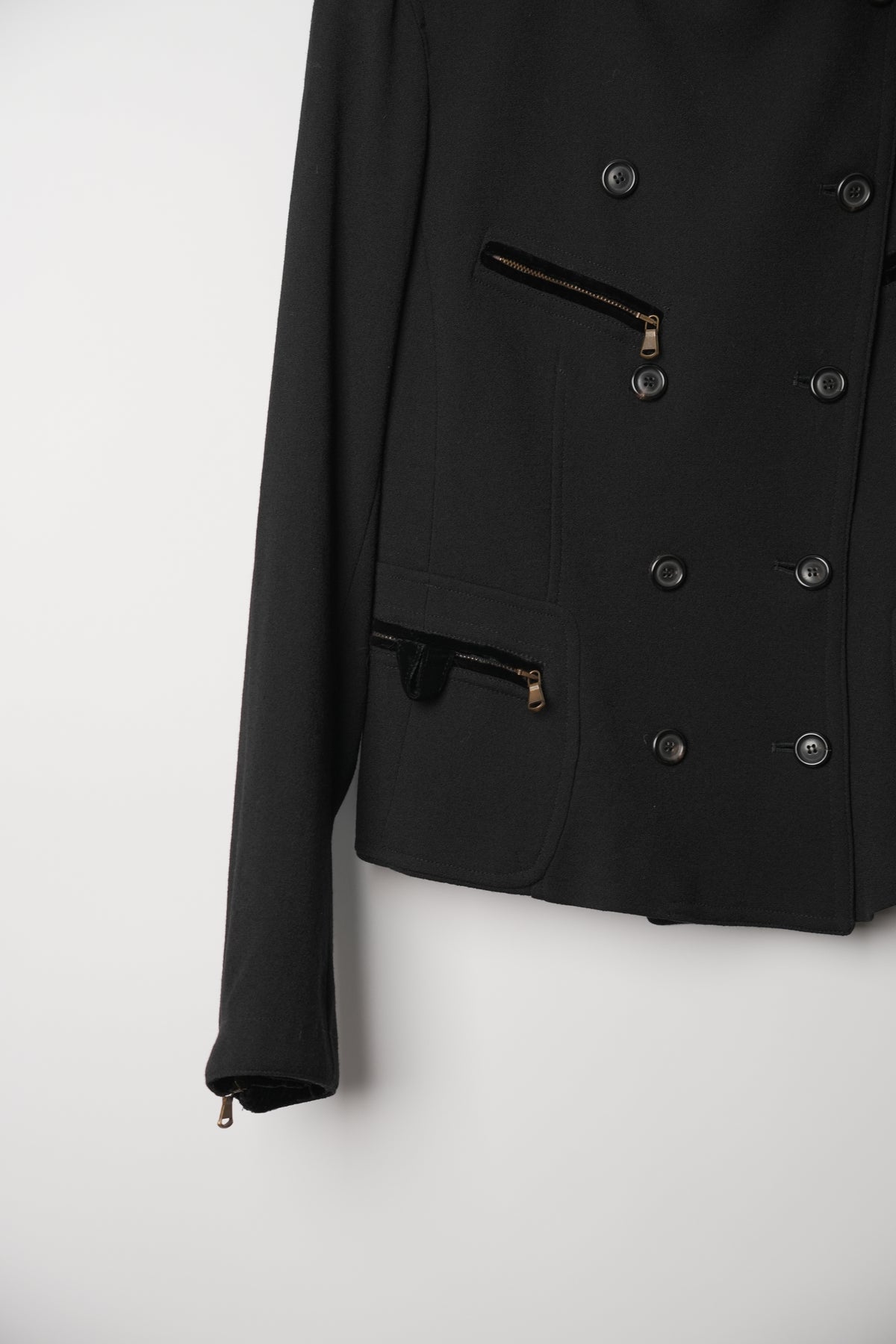 Christian Dior Cropped Napoleon Collarless Blazer
