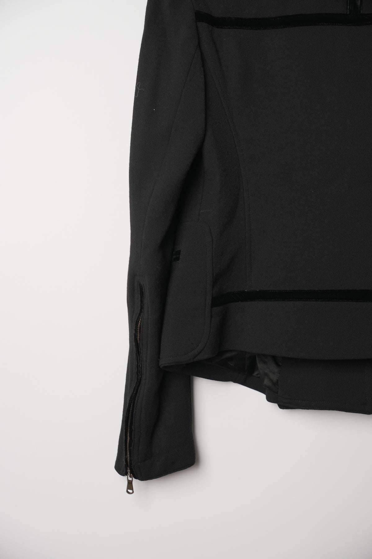 DKNY Double Breasted Zipper Pocket Collarless Blazer Jacket