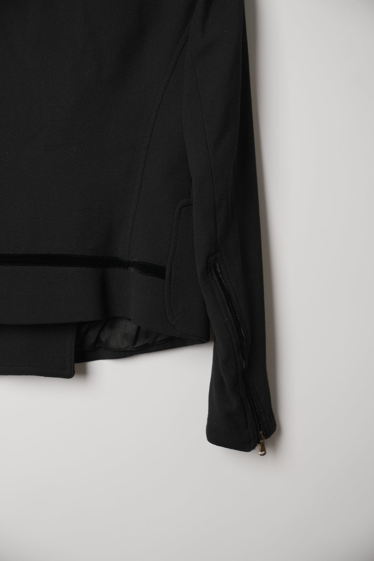 DKNY Double Breasted Zipper Pocket Collarless Blazer Jacket