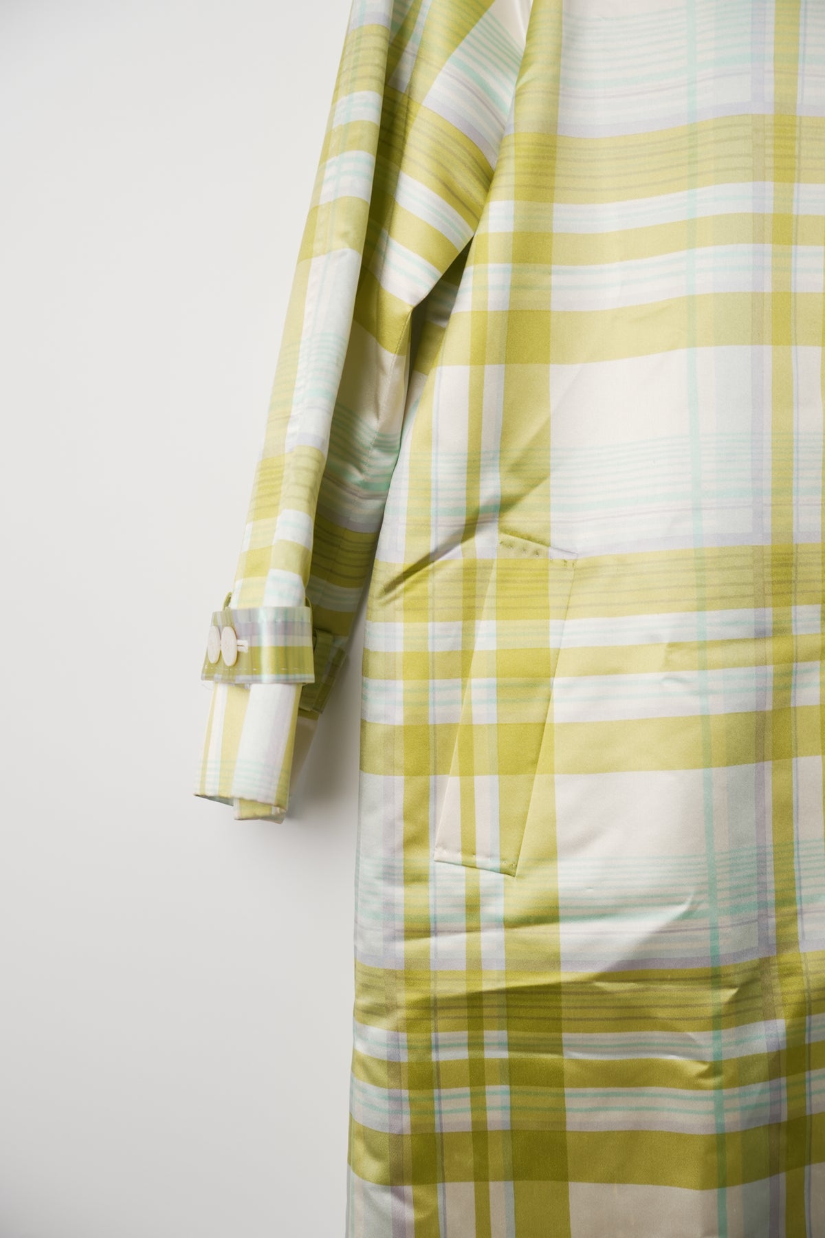 Lanvin Collection Silk Check Pattern Trench Coat
