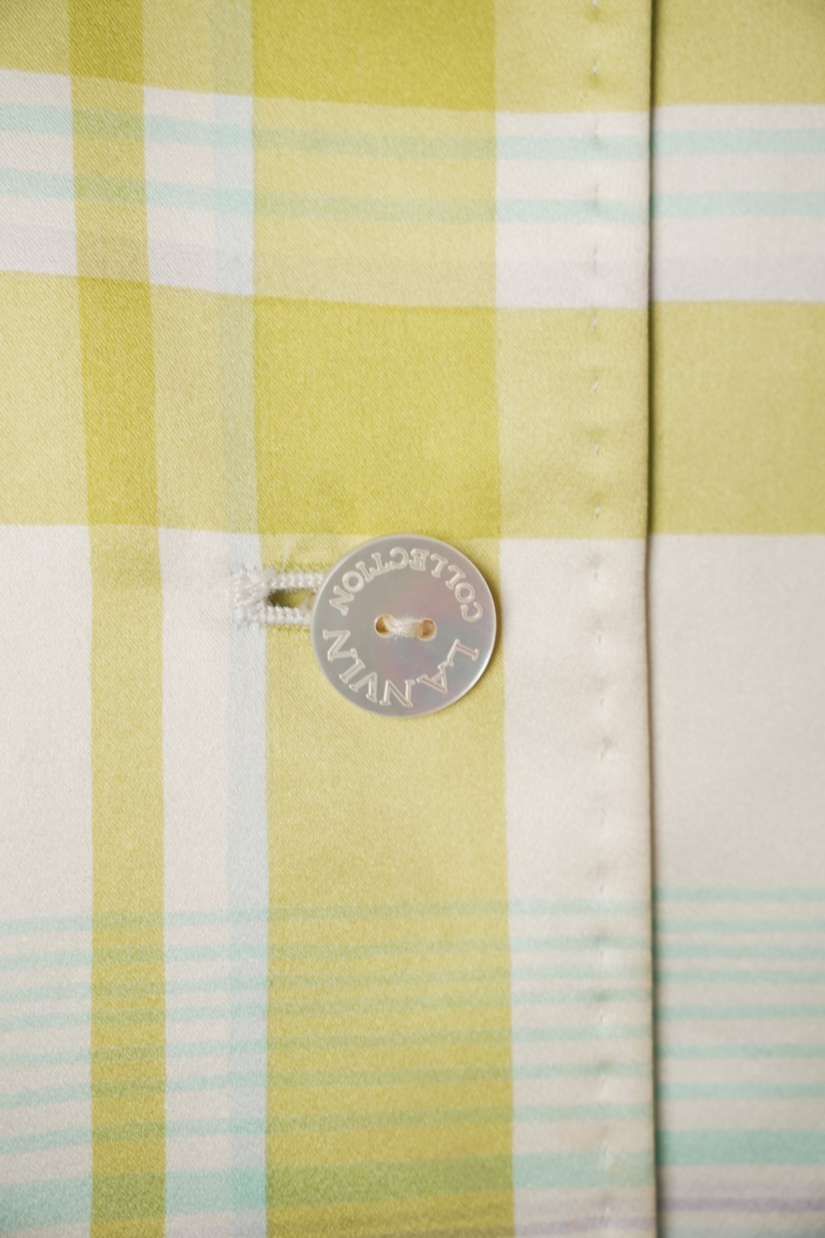Lanvin Collection Silk Check Pattern Trench Coat