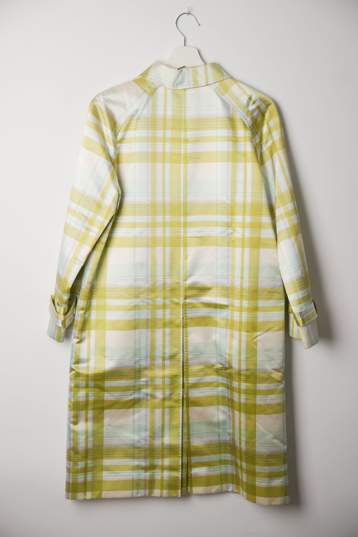 Lanvin Collection Silk Check Pattern Trench Coat