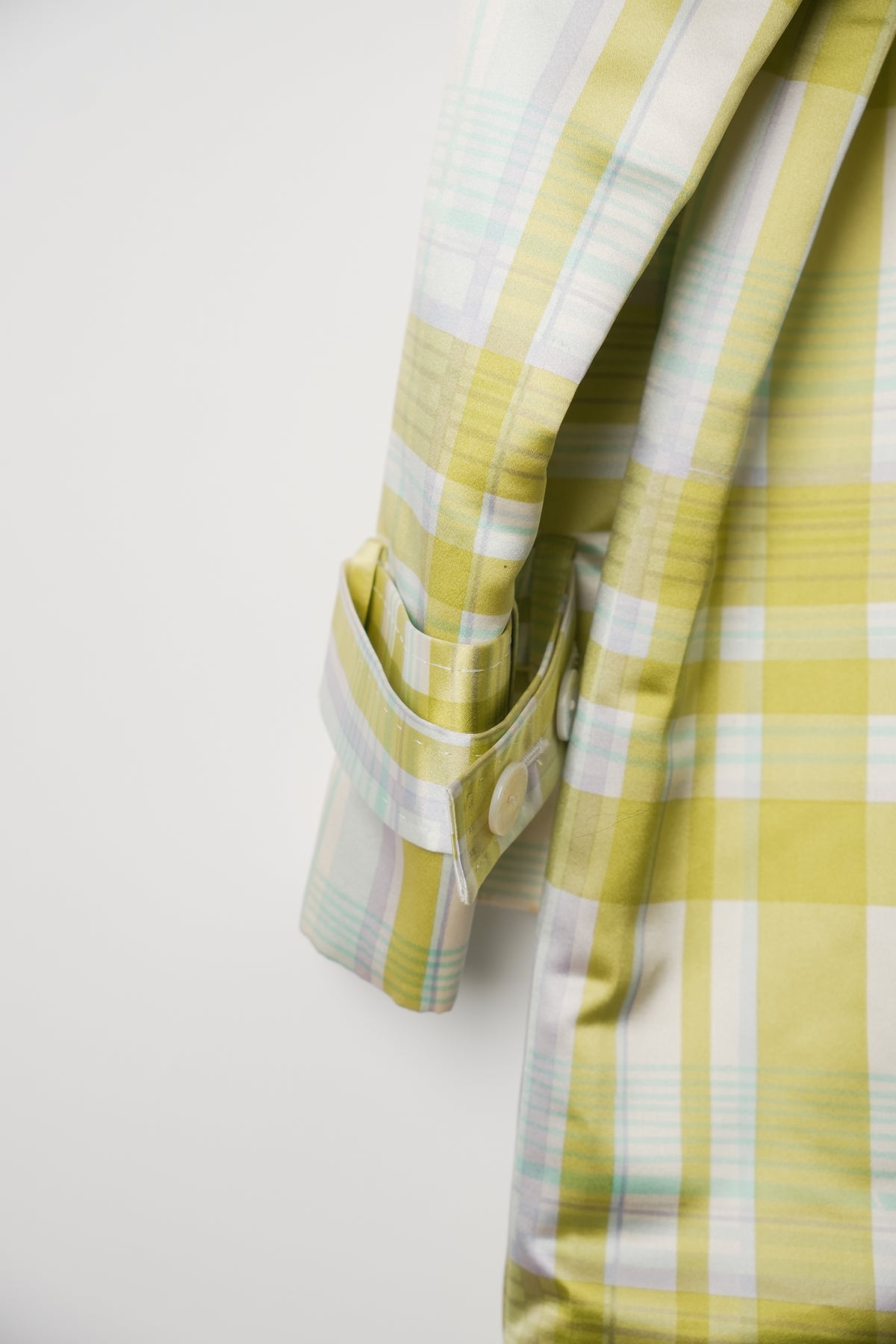 Lanvin Collection Silk Check Pattern Trench Coat