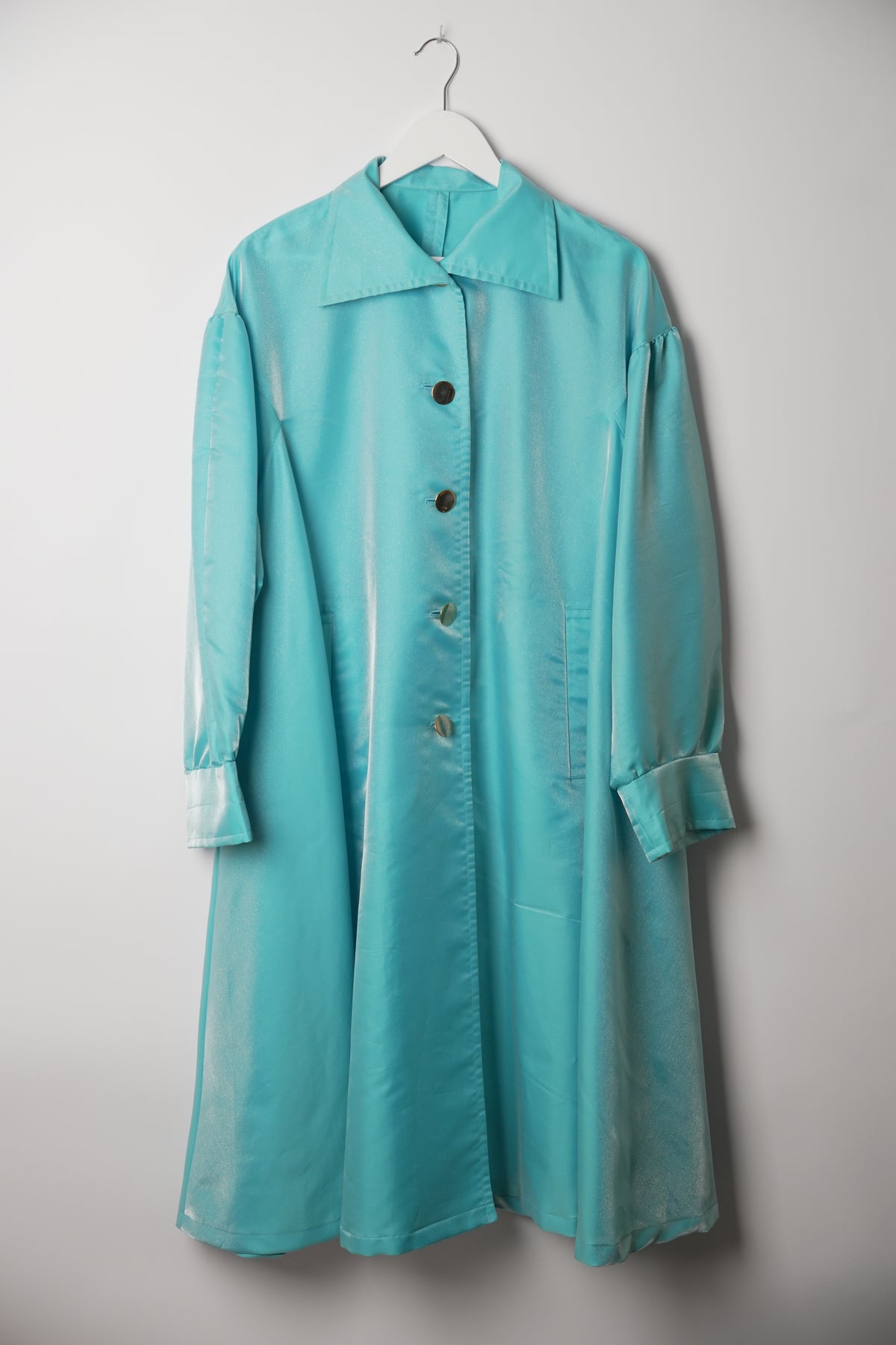Yves Saint Laurent Light Blue Nylon Coat