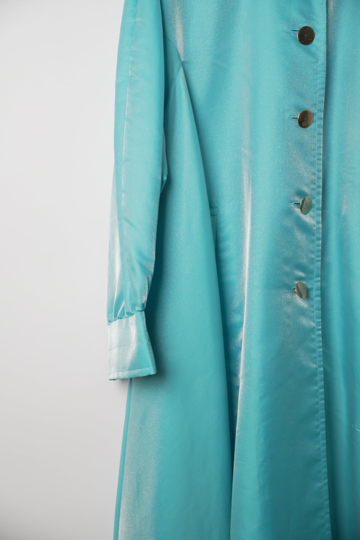 Yves Saint Laurent Light Blue Nylon Coat
