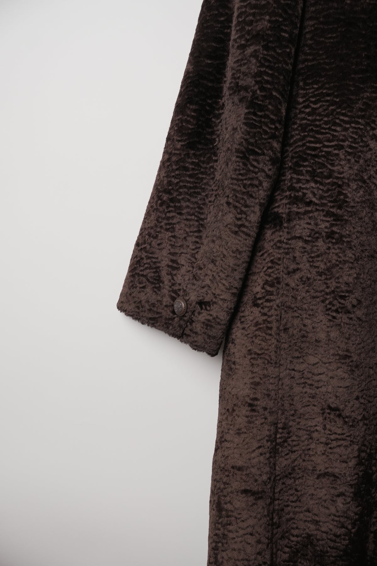 Gianni Versace Brown Velour Double Breasted Coat Sz46