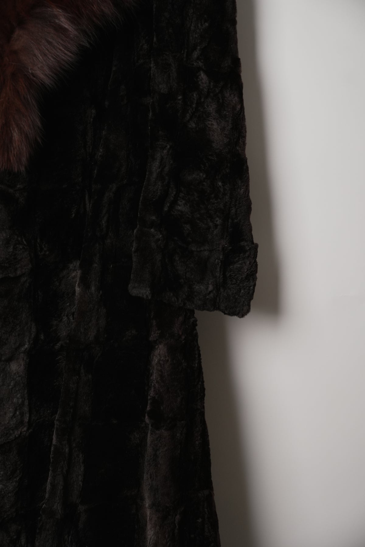 Vintage Rebillon rabbit fur coat with fox fur collar - view 4