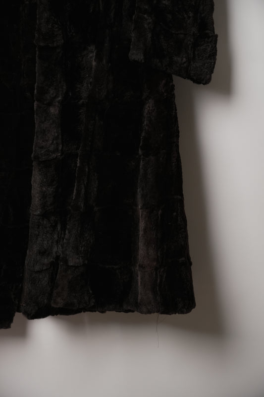 Vintage Rebillon rabbit fur coat with fox fur collar - view 5