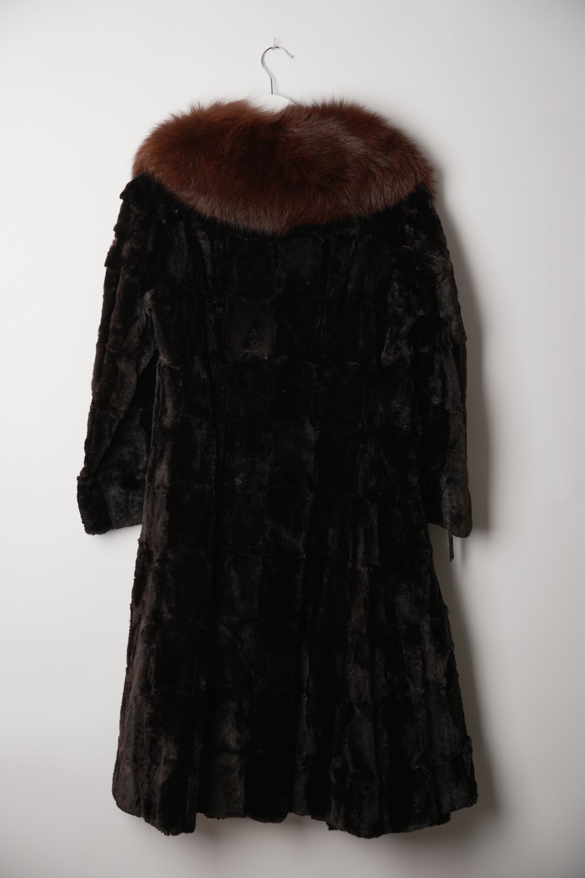 Vintage Rebillon rabbit fur coat with fox fur collar - view 6
