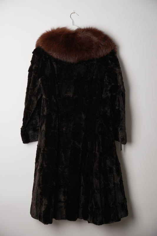 Vintage Rebillon rabbit fur coat with fox fur collar - view 6