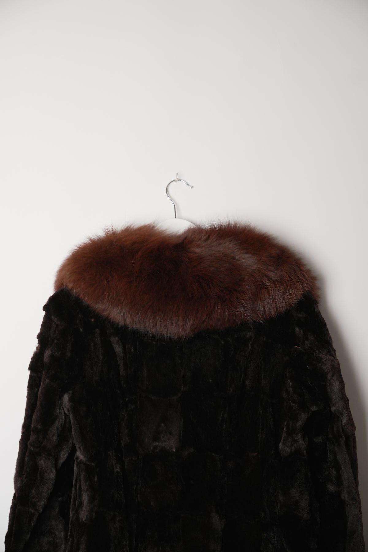 Vintage Rebillon rabbit fur coat with fox fur collar - view 8