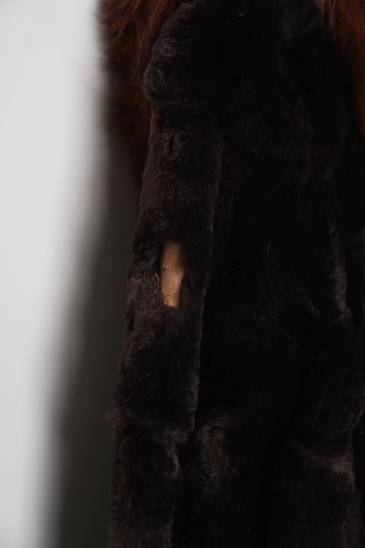 Vintage Rebillon rabbit fur coat with fox fur collar - view 10
