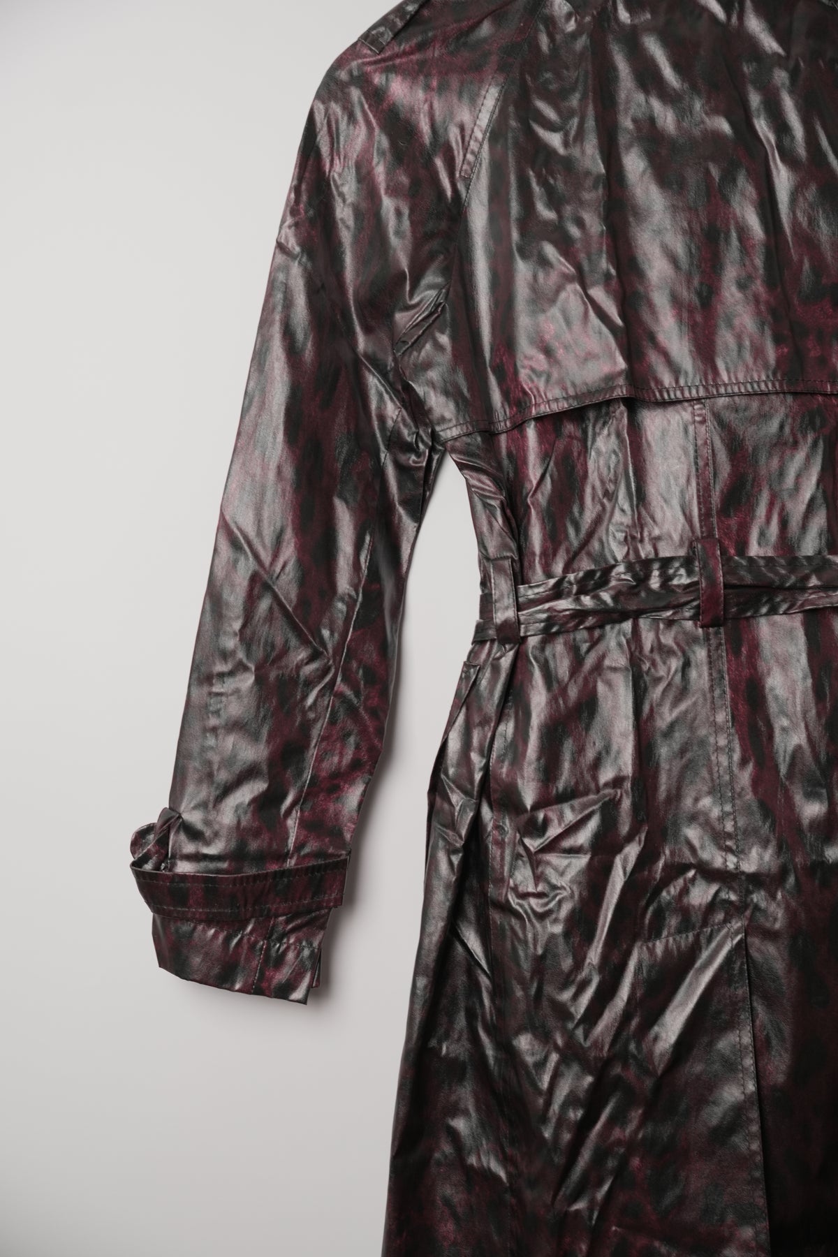 Dolce & Gabbana Silk Leopard Print Vinyl Rain Trench Coat BNWT