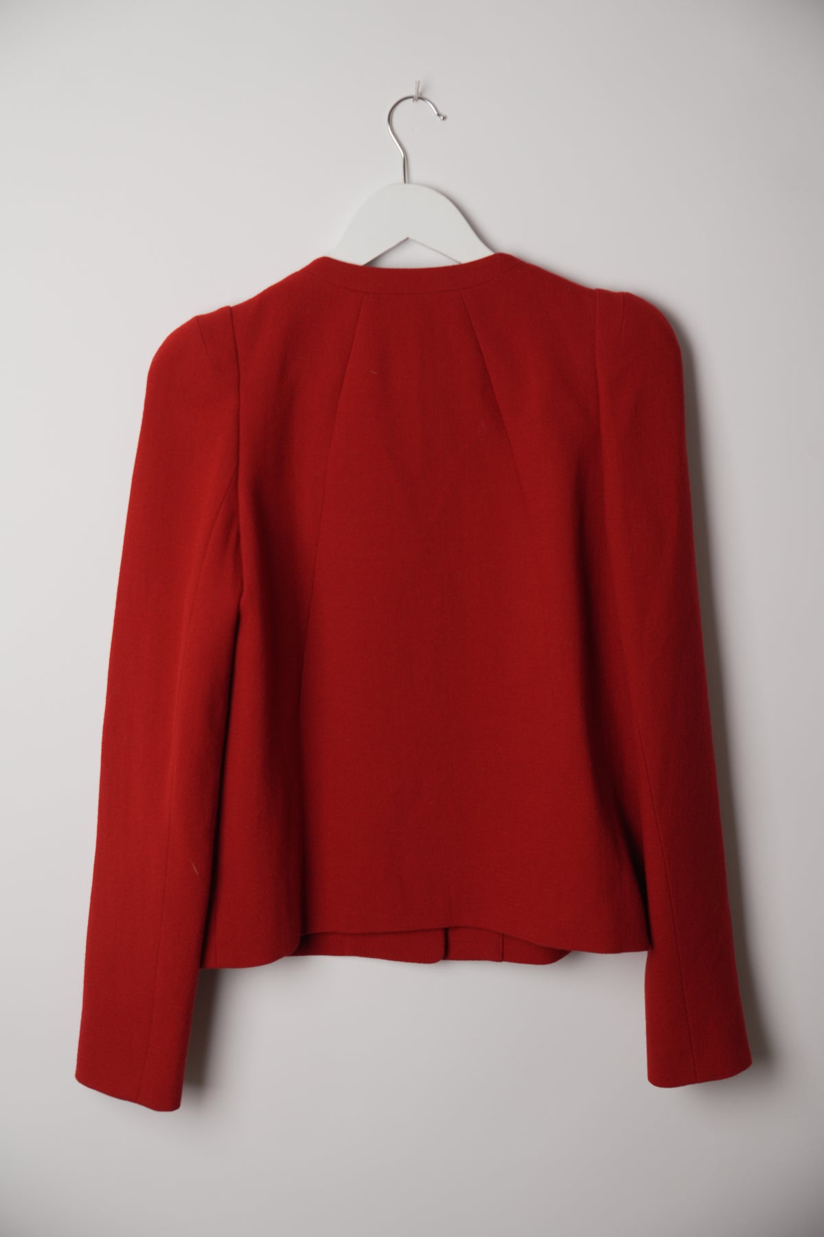 Sonia Rykiel Red Collarless Blazer w Pockets