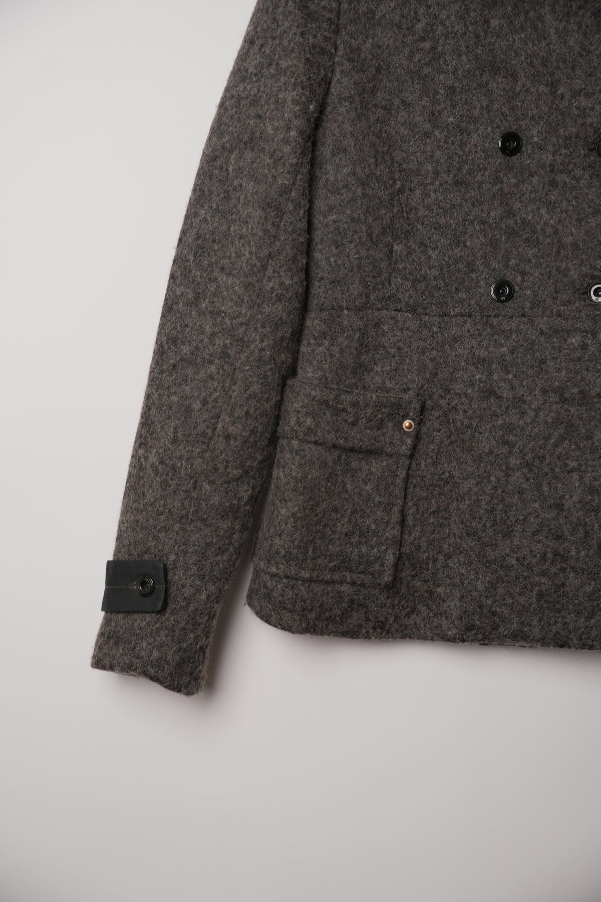 G Star Raw Grey Wool Mock Neck Double Breasted Military Jacket