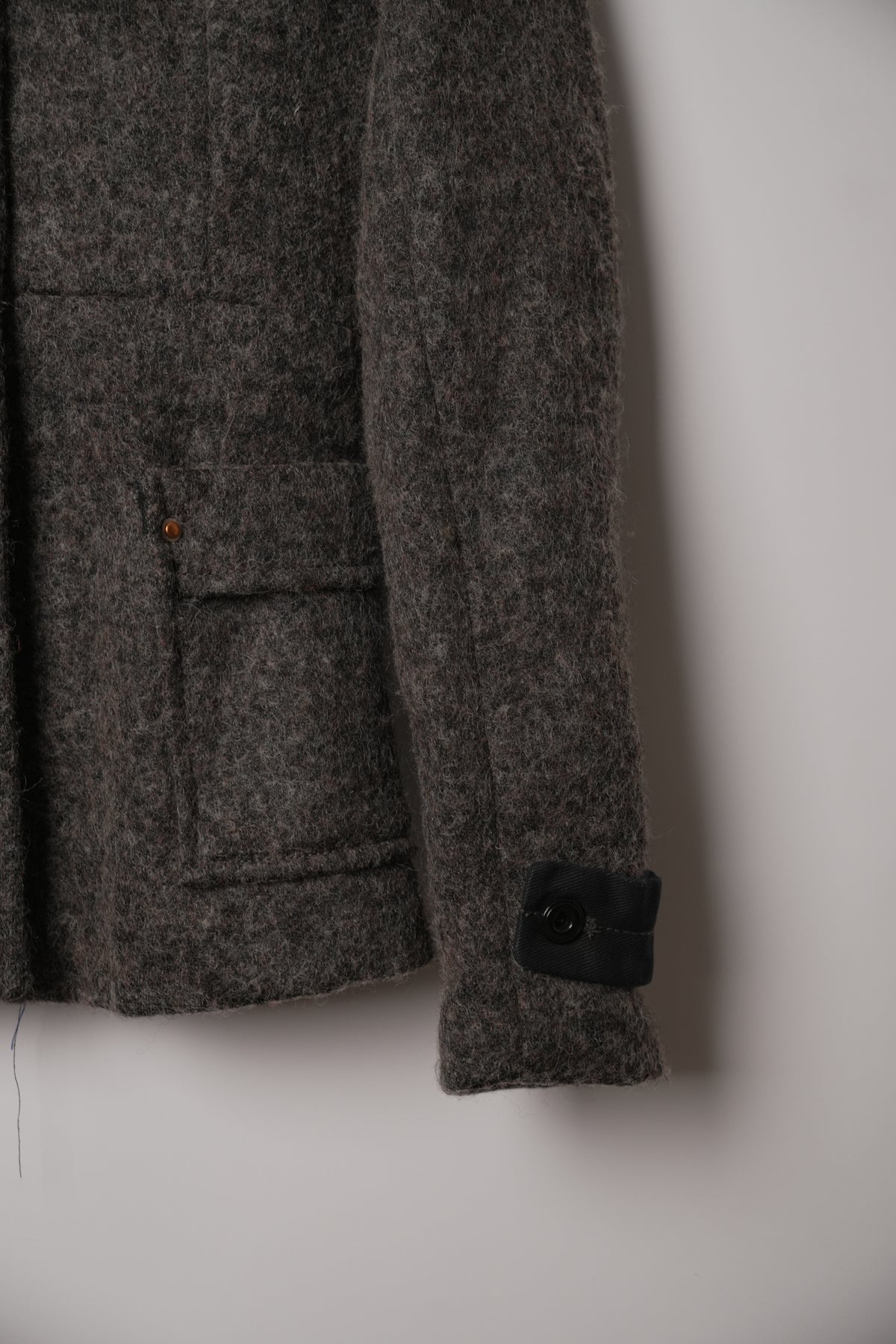 G Star Raw Grey Wool Mock Neck Double Breasted Military Jacket