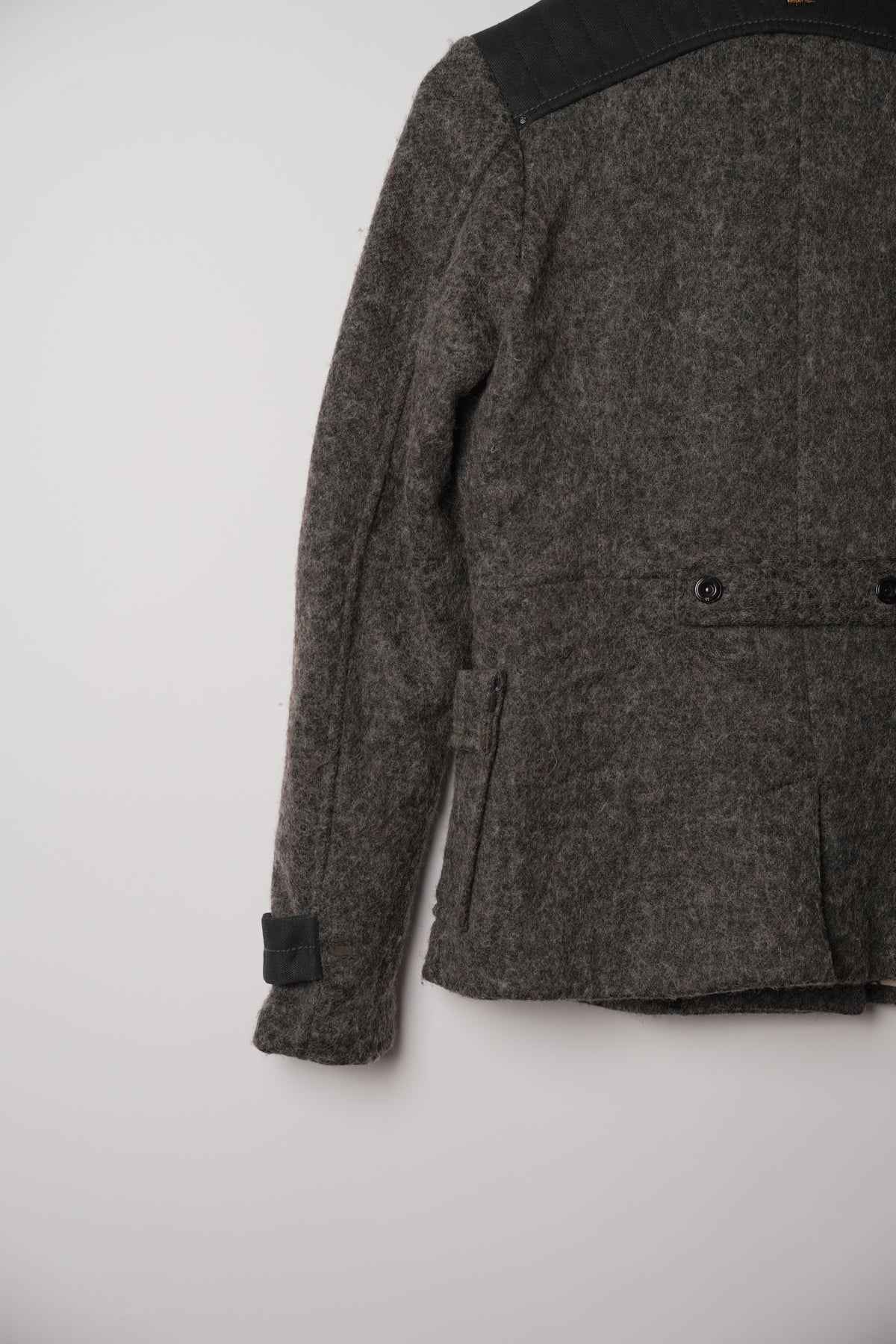 G Star Raw Grey Wool Mock Neck Double Breasted Military Jacket