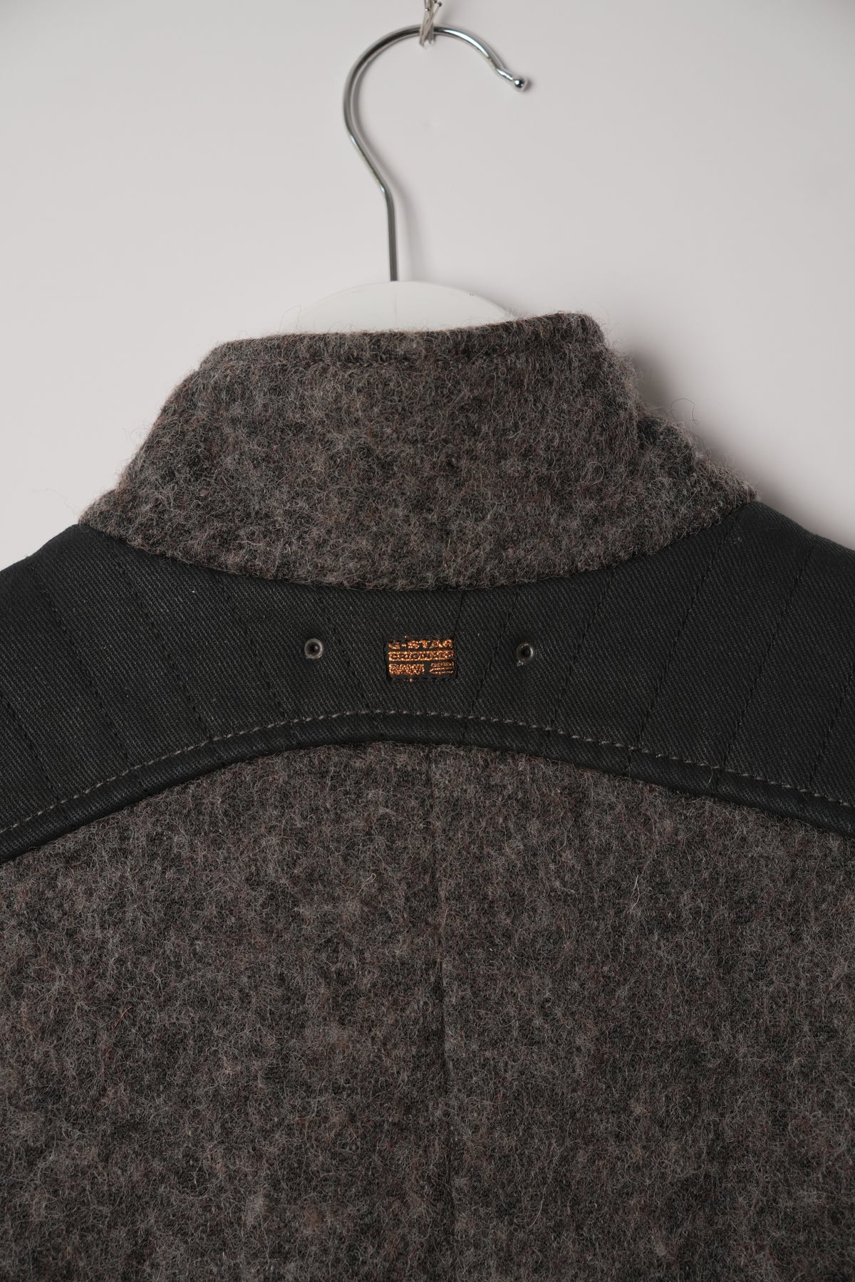 G Star Raw Grey Wool Mock Neck Double Breasted Military Jacket