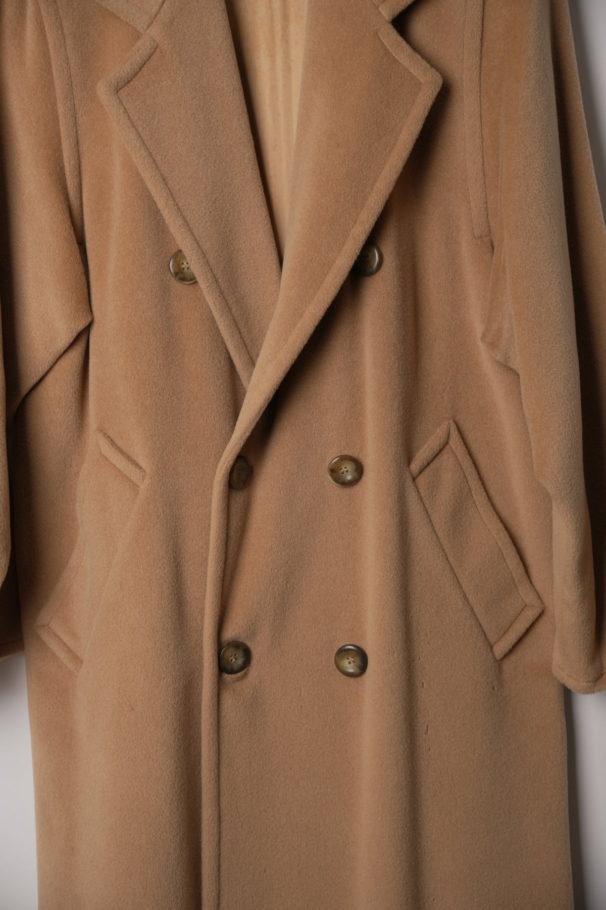 Max Mara Beige Short Fur Double Breasted Coat