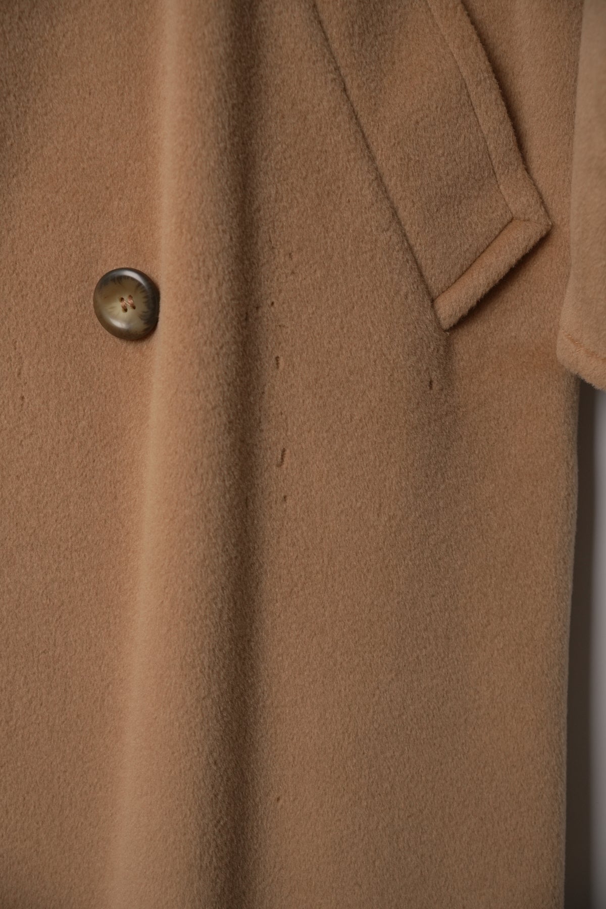 Max Mara Beige Short Fur Double Breasted Coat