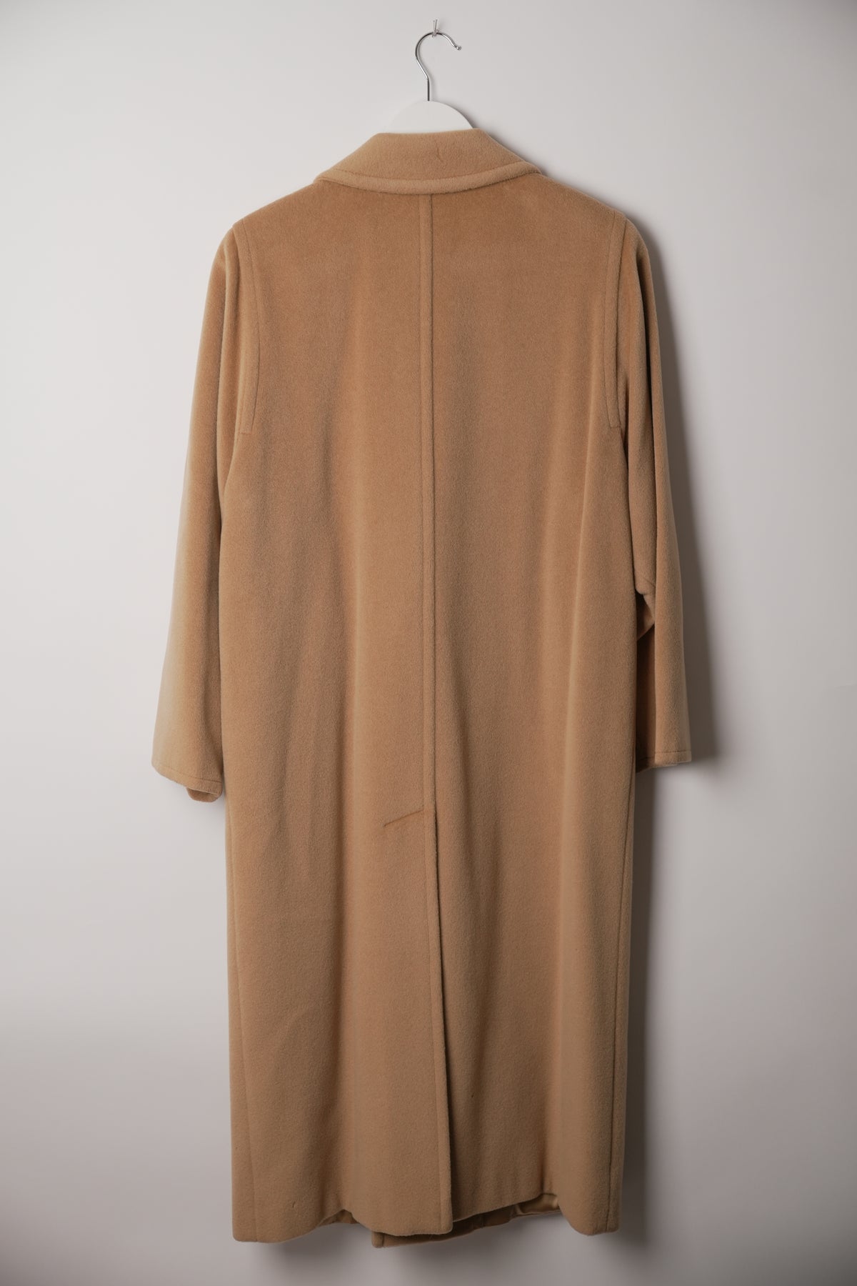 Max Mara Beige Short Fur Double Breasted Coat