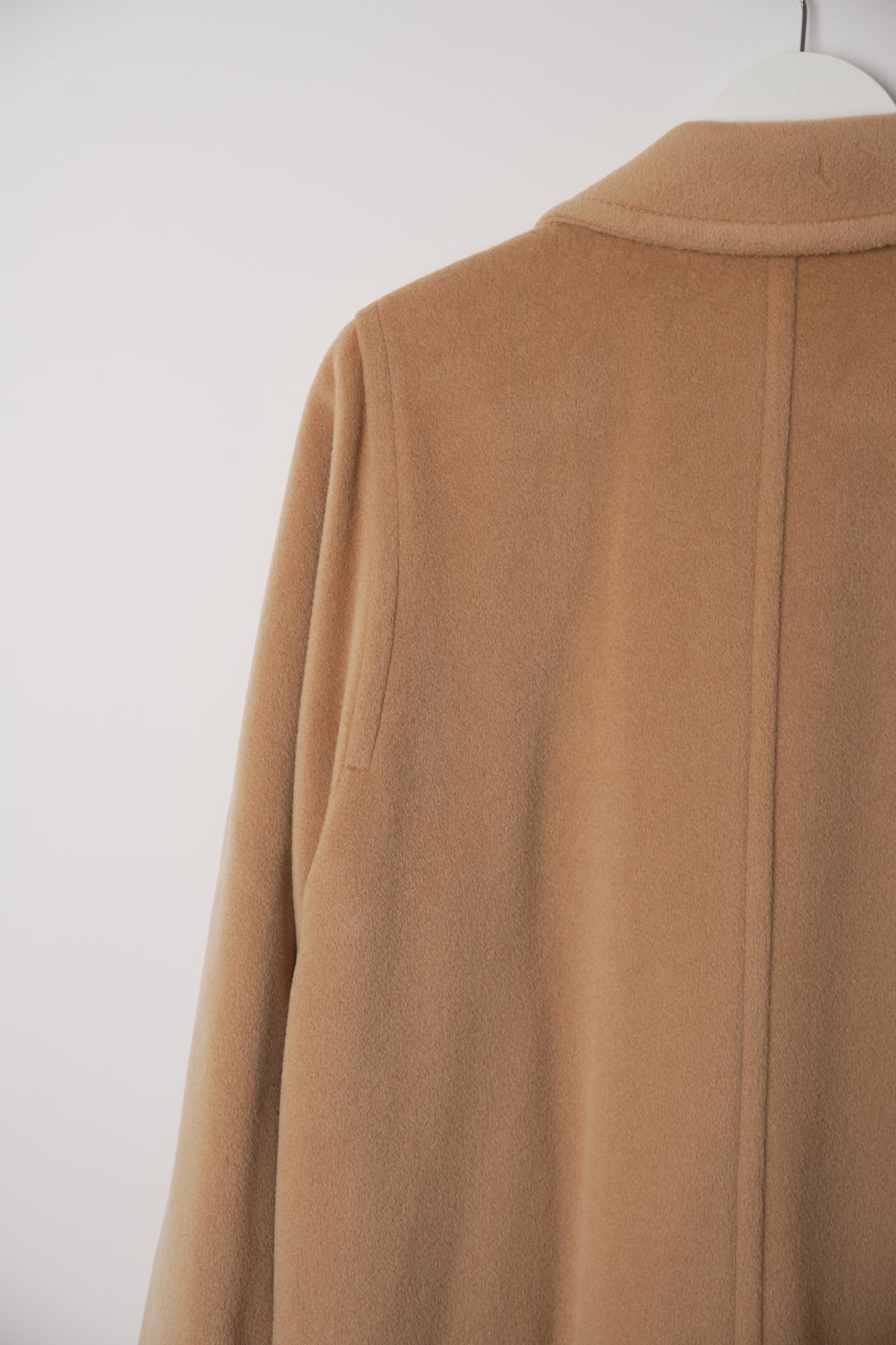 Max Mara Beige Short Fur Double Breasted Coat