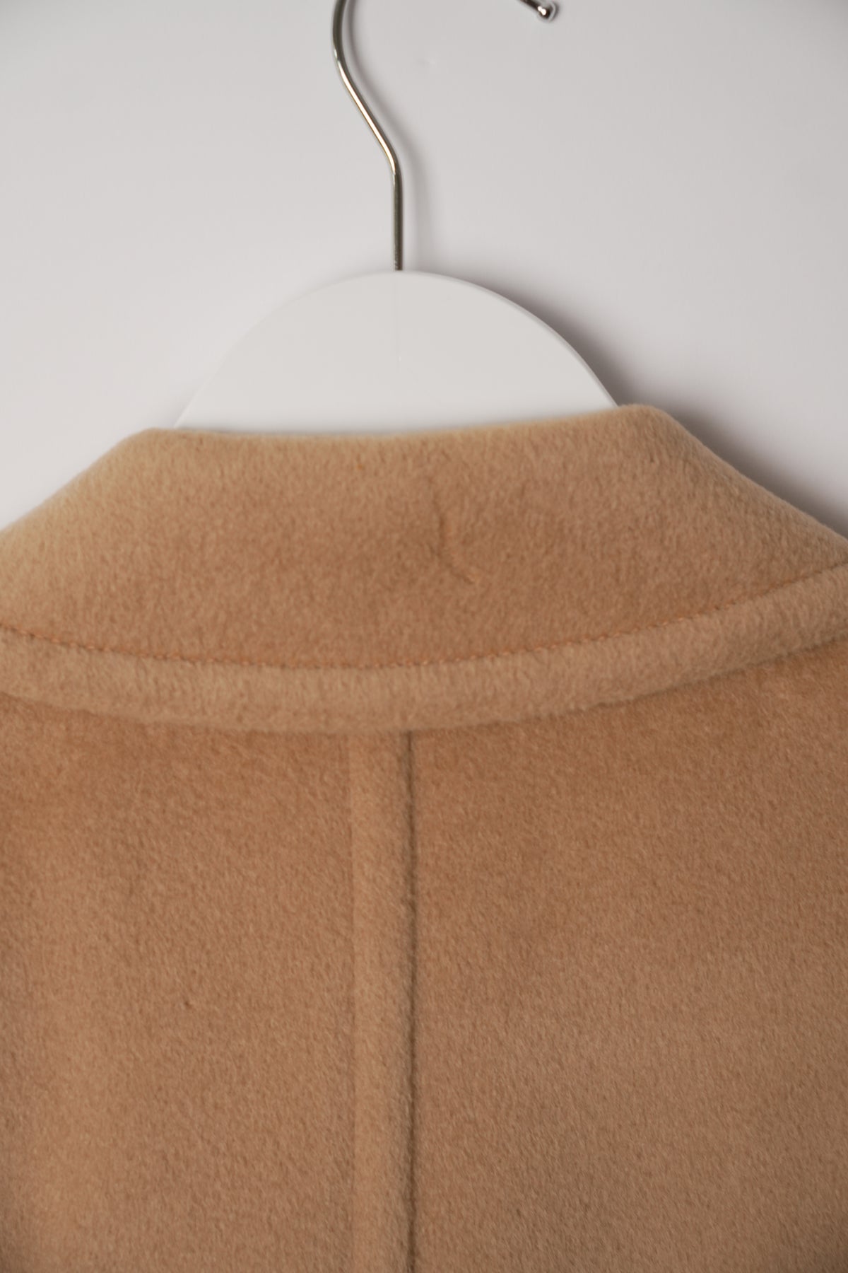 Max Mara Beige Short Fur Double Breasted Coat