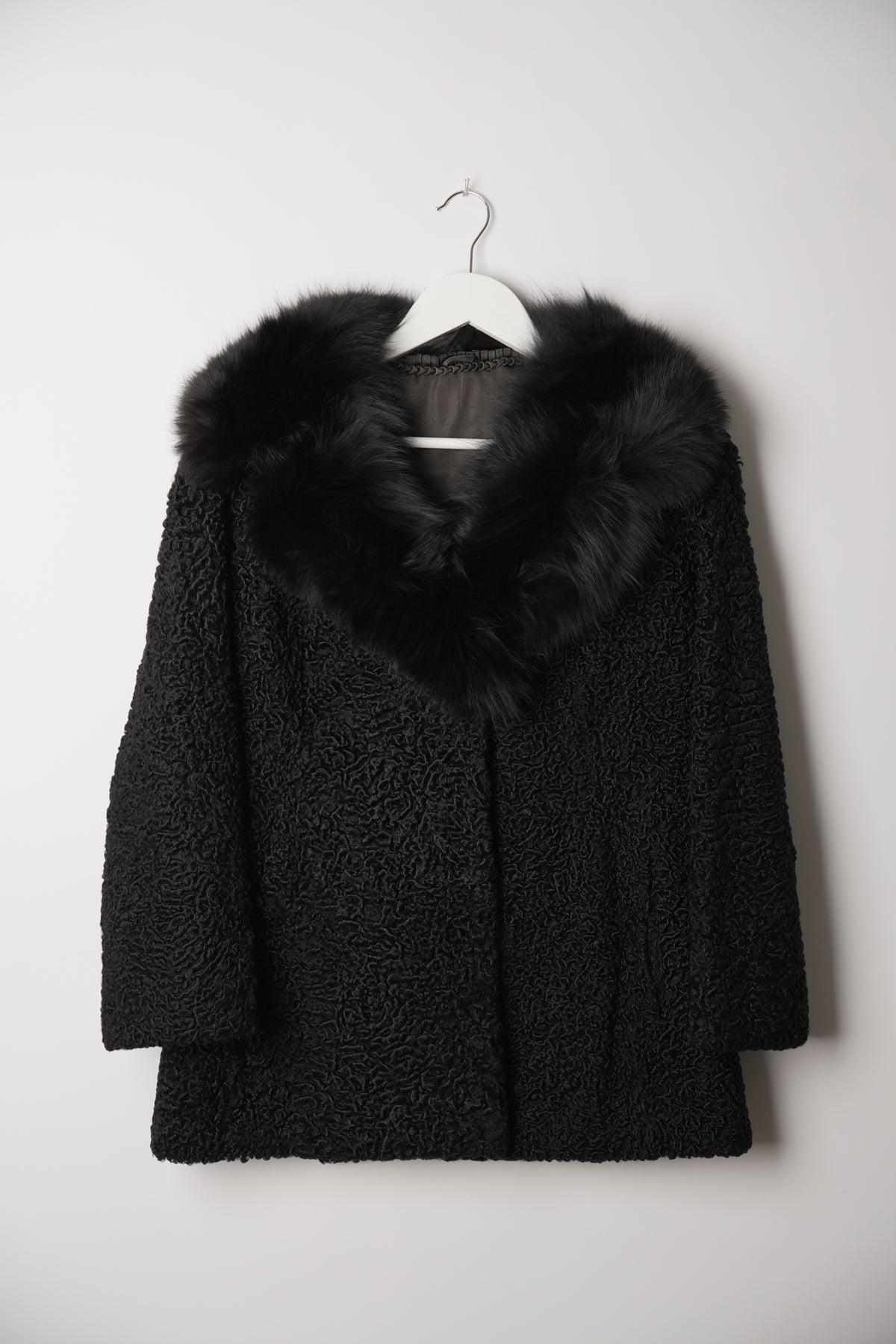 Vintage Fur Coat w Fox Collar Sz13