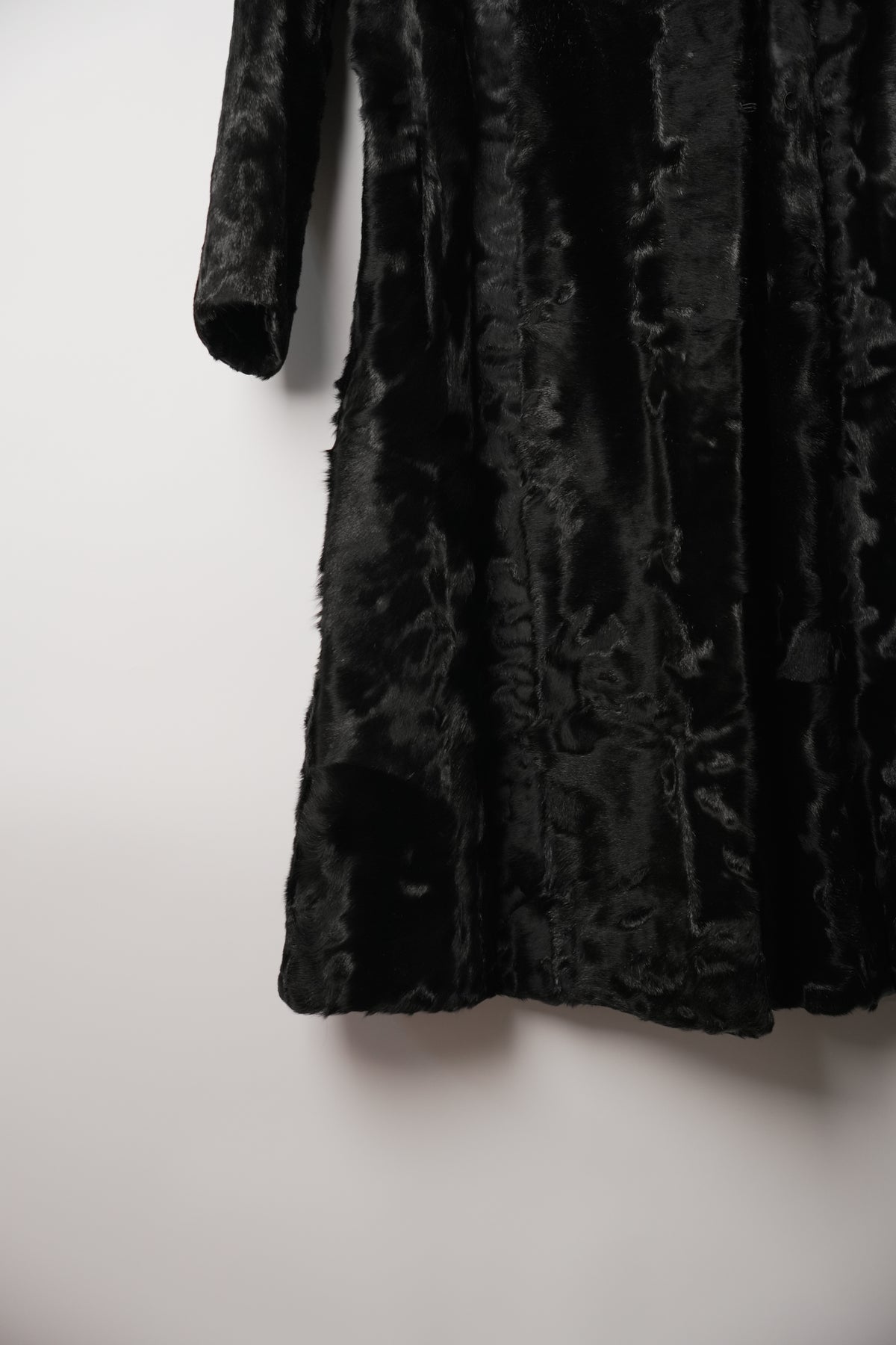 Vintage Brown Black Fade Fur Coat with Fur Large Lapel