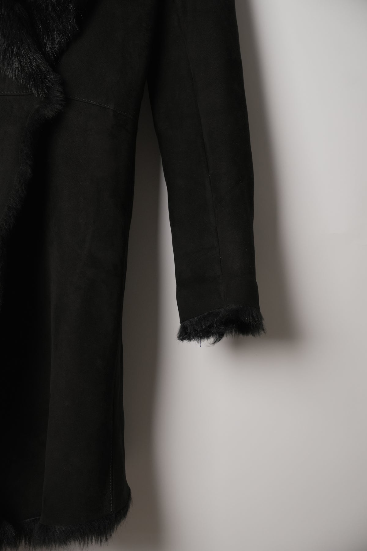 Yves Saint Laurent Shearling Fur Suede Coat