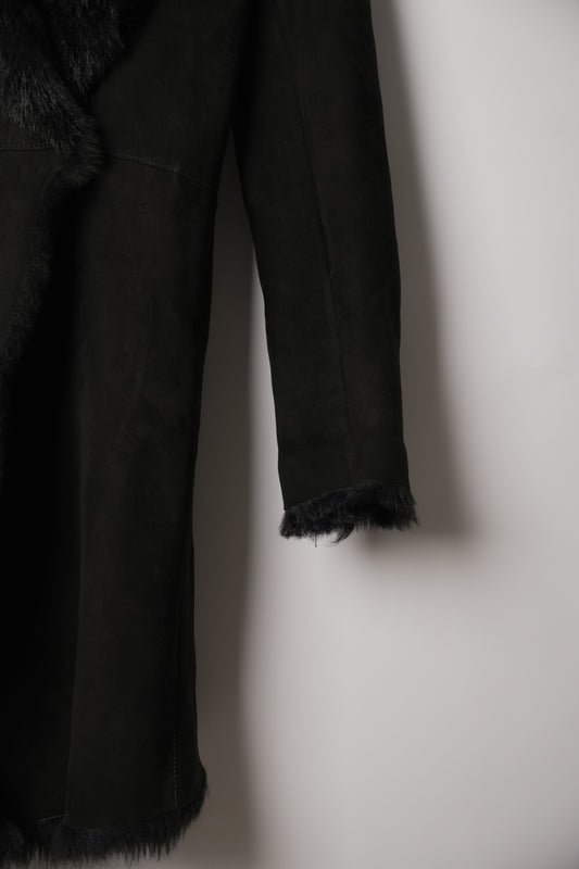 Yves Saint Laurent Shearling Fur Suede Coat