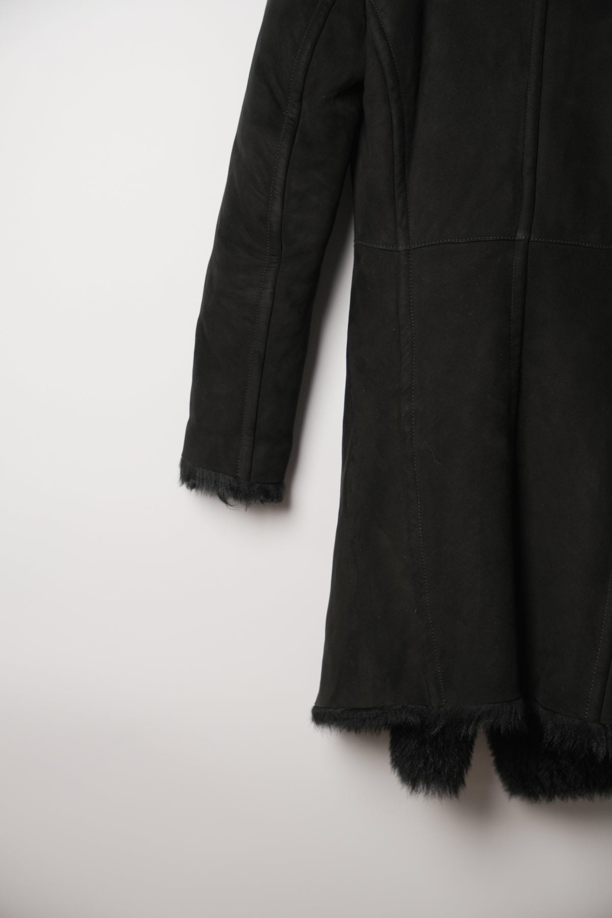 Yves Saint Laurent Shearling Fur Suede Coat