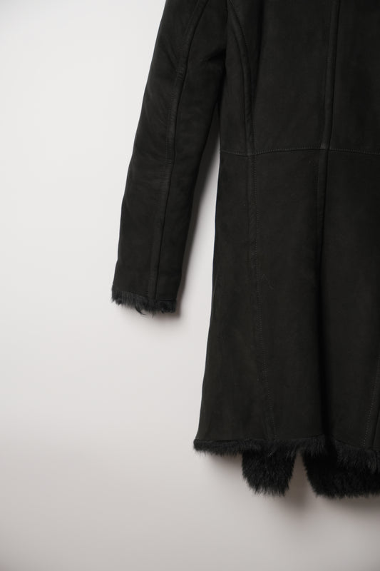Yves Saint Laurent Shearling Fur Suede Coat