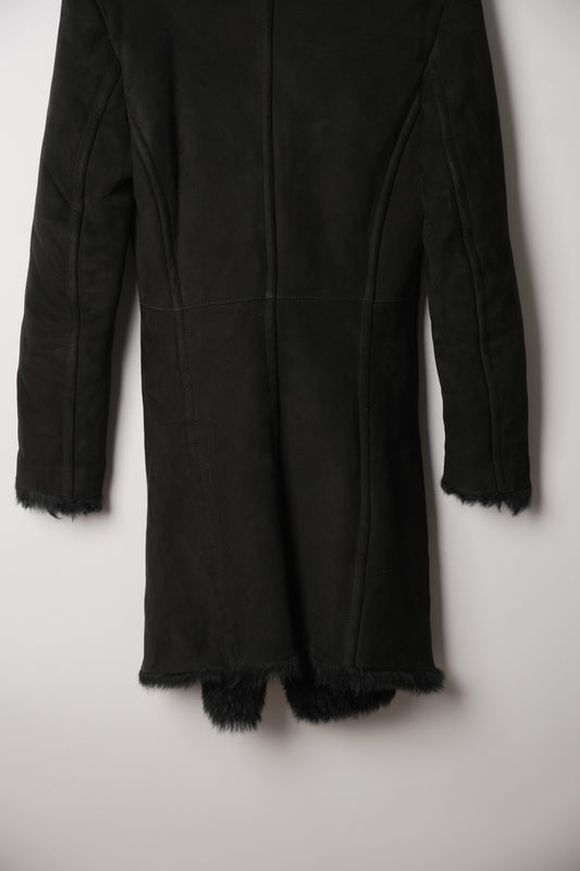 Yves Saint Laurent Shearling Fur Suede Coat