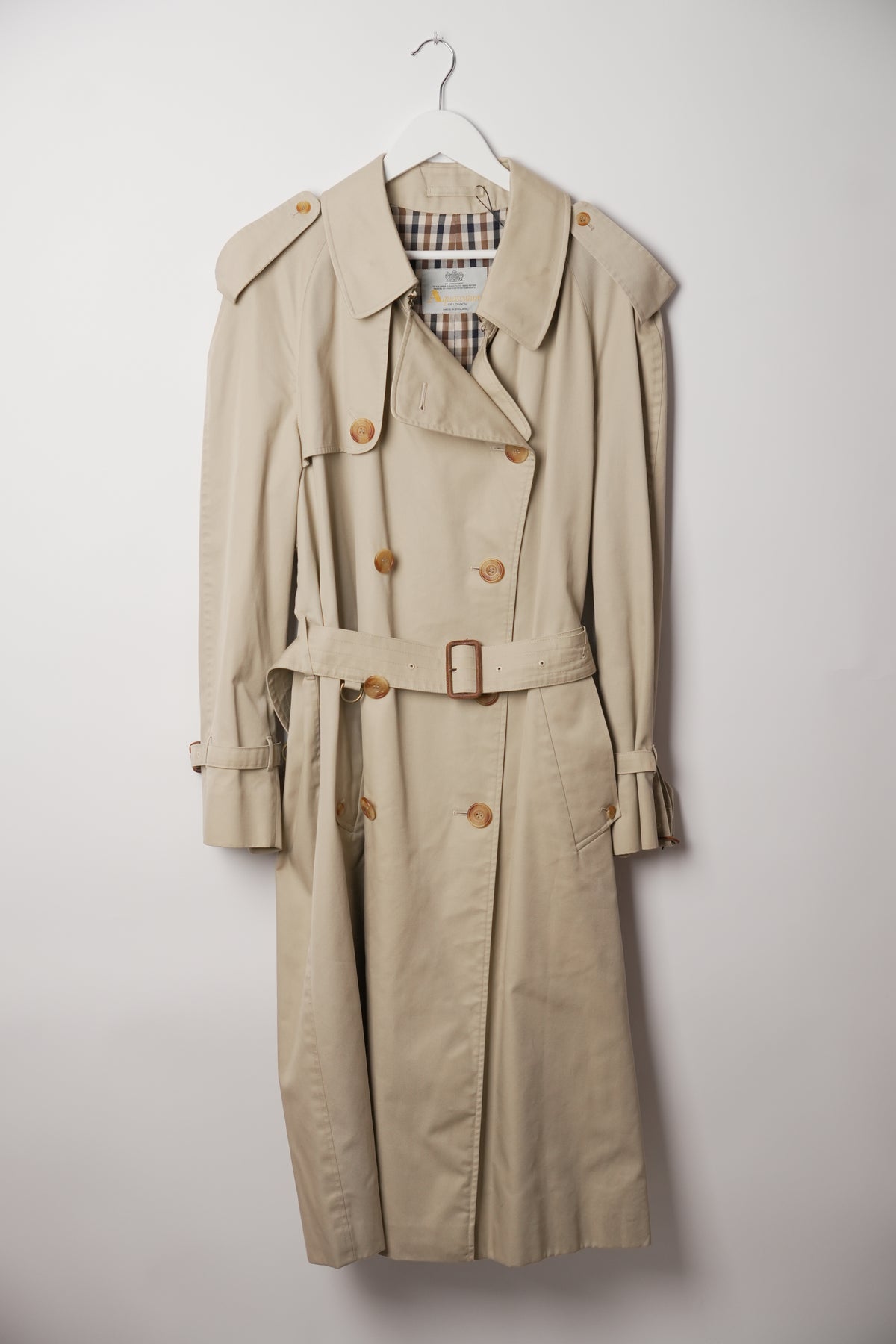 Aquascutum Double Breasted Beige Trench Coat