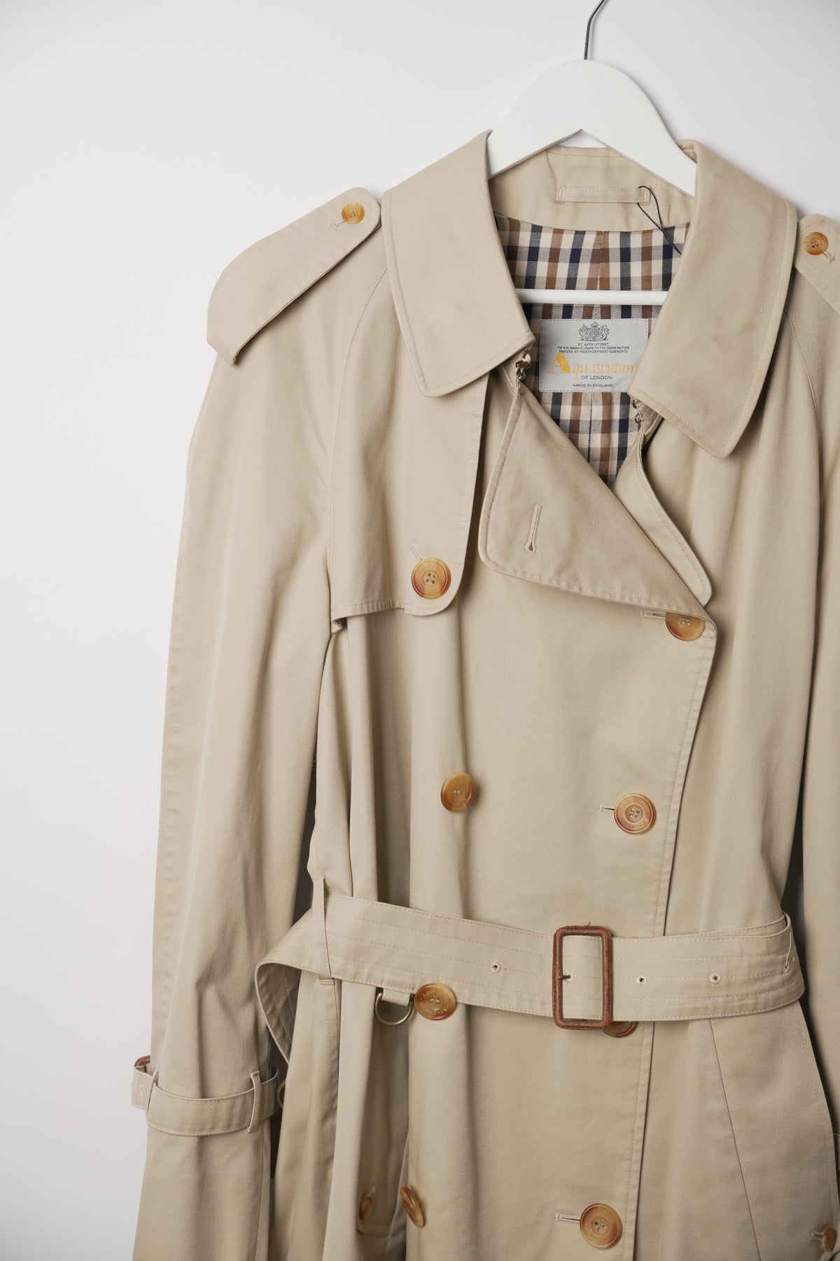 Aquascutum Double Breasted Beige Trench Coat