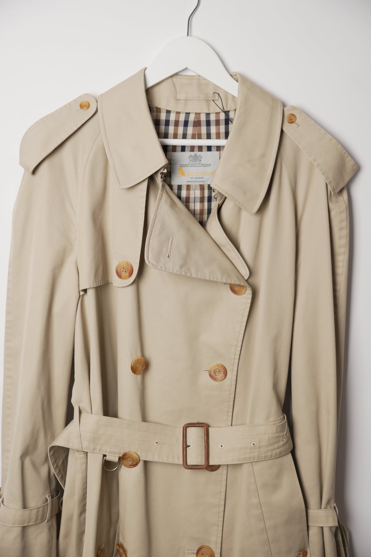 Aquascutum Double Breasted Beige Trench Coat