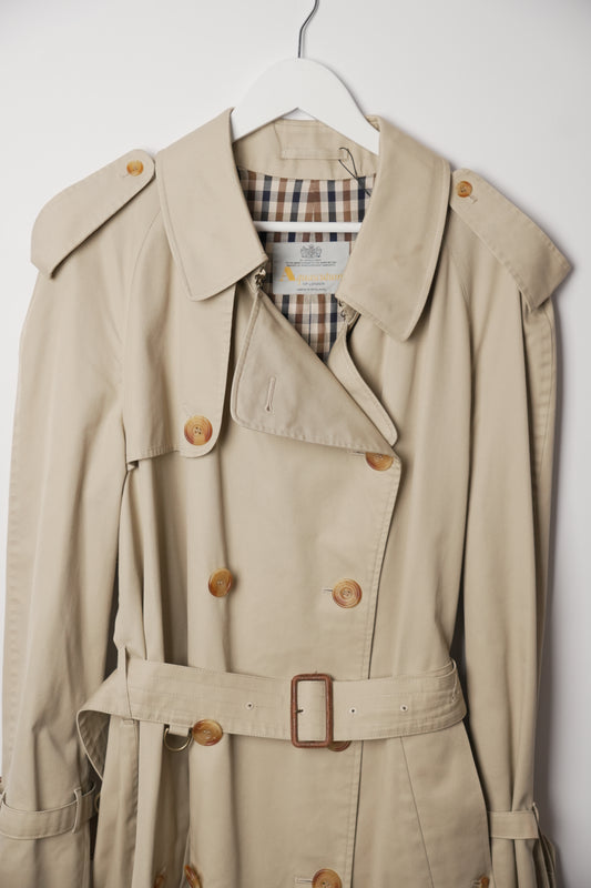 Aquascutum Double Breasted Beige Trench Coat