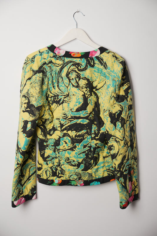 Emanuel Ungaro Printed Graphic Women Floral Trim Blazer