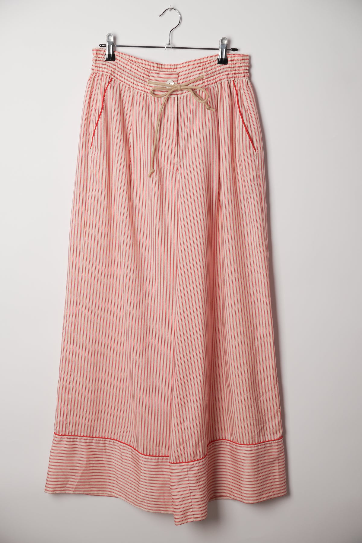 Sacai Stripe Elastic Waist Wide Leg Pants