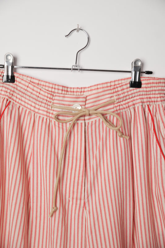 Sacai Stripe Elastic Waist Wide Leg Pants