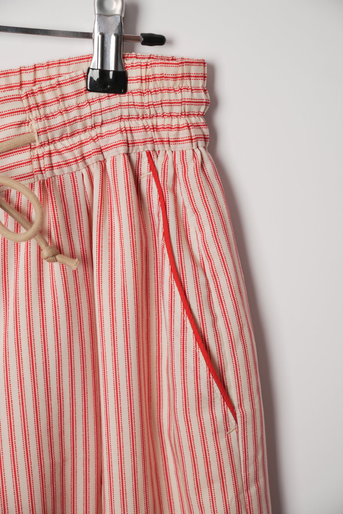 Sacai Stripe Elastic Waist Wide Leg Pants