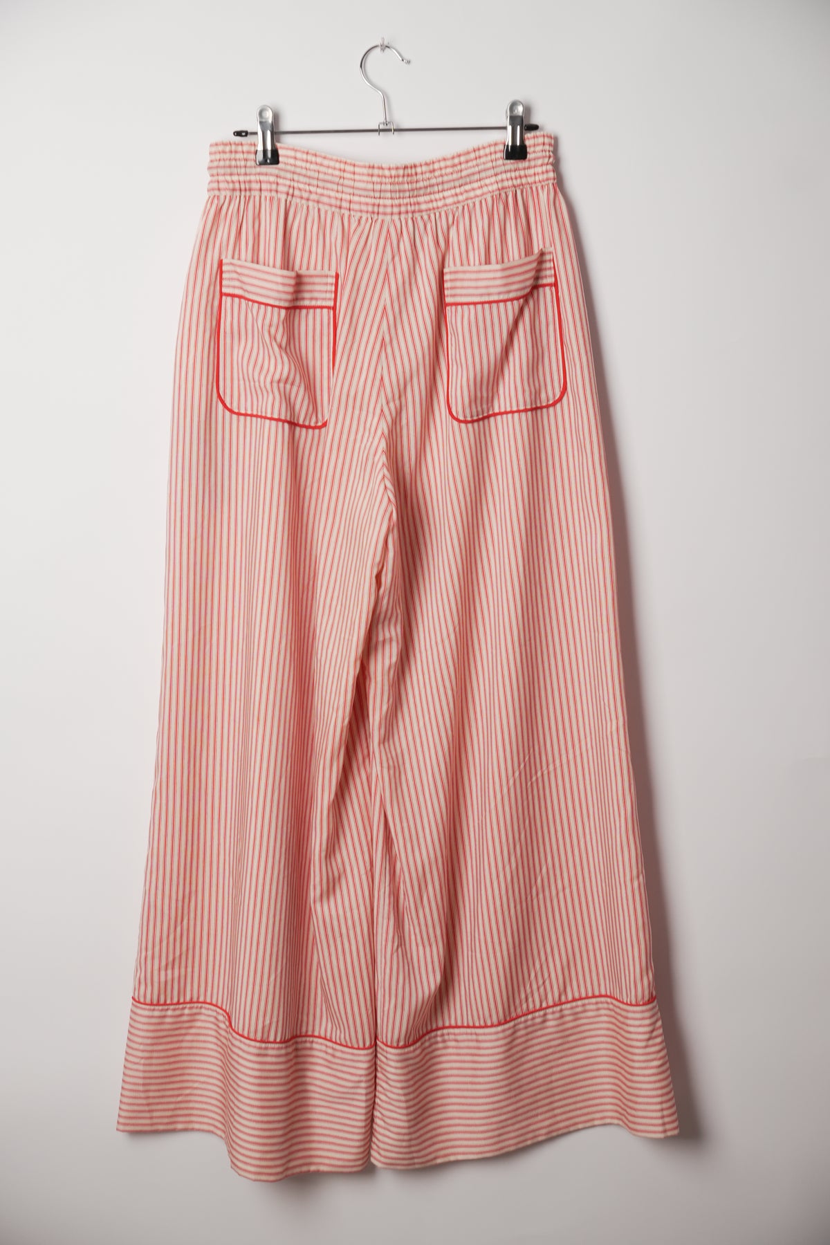 Sacai Stripe Elastic Waist Wide Leg Pants