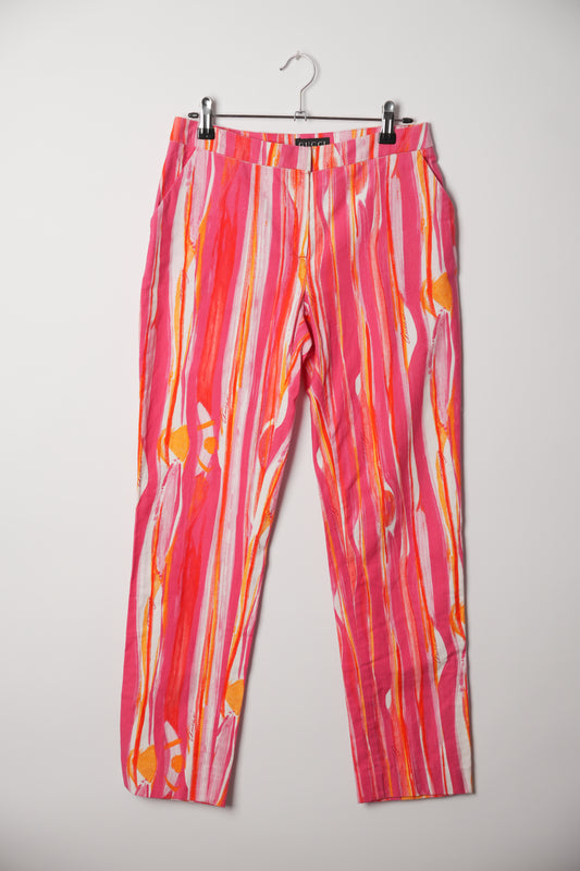 Gucci Pink Orange Watercolour Stroke Capri Pants